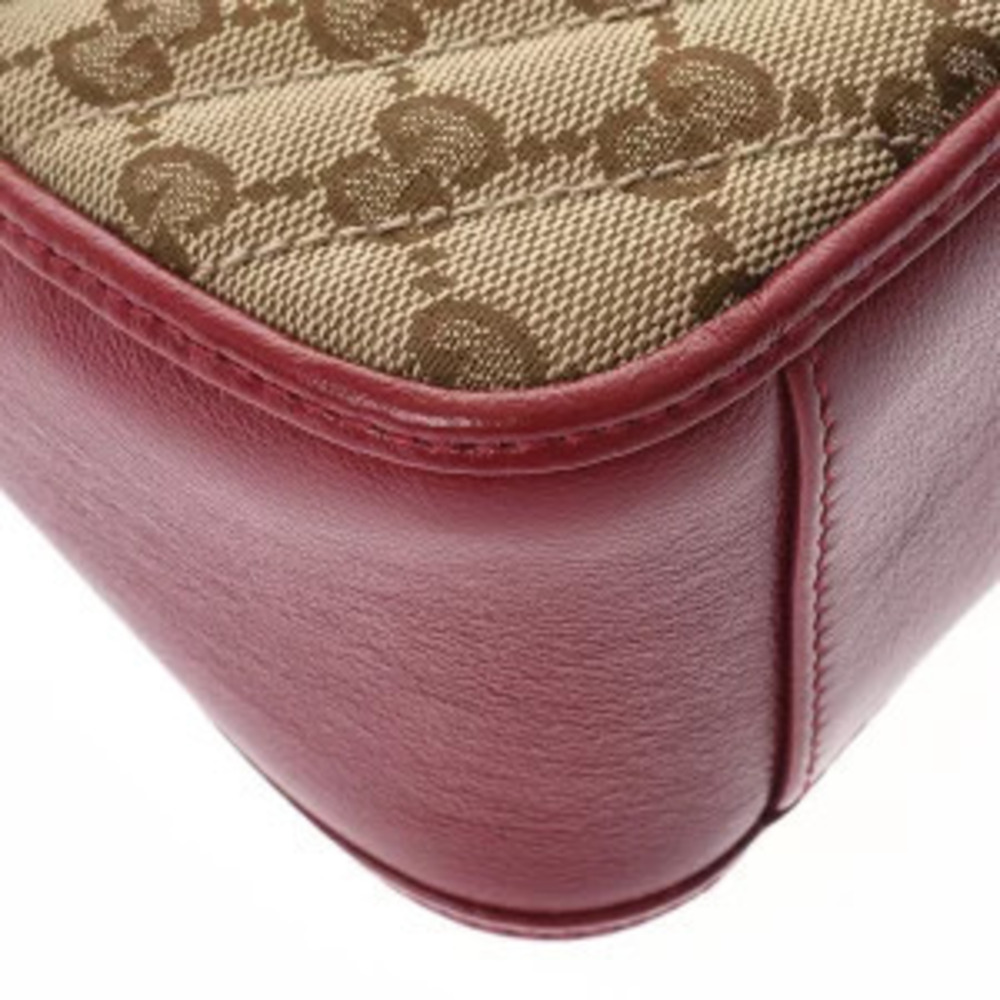 Gucci Leather Supreme Shoulder Red Bag Beige GG Top Handle Canvas Marmont Ebony - Picture 6 of 9